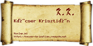 Kácser Krisztián névjegykártya